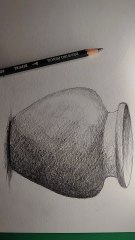 How to draw and shade a vase , pencil shading vase, still life flower pot