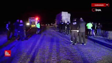 Karaman'da otomobil tıra ok gibi saplandı