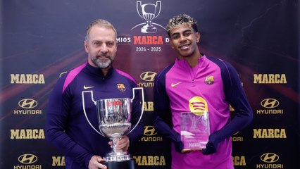 Flick y Lamine reciben los premios Miguel Muñoz y Alfredo Di Stéfano