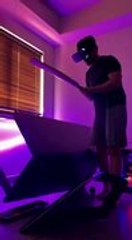 Man Playing VR Cricket Accidentally Hits His Desktop With Bat