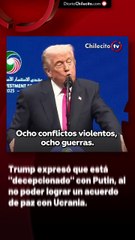 Trump expresó que está "decepcionado" con Putin, al no poder lograr un acuerdo de paz con Ucrania.
