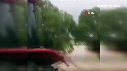 Eskişehir'in Günyüzü ilçesinde sel nedeniyle tarım arazileri sular altında kaldı