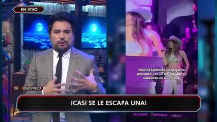 Belinda casi enseña todo en pleno concierto