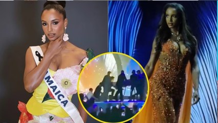 रैंप वॉक के दौरान मिस यूनिवर्स के स्टेज से गिरीं जमैकन मॉडल गैब्रिएल, Video