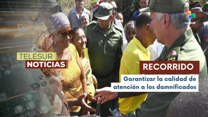En Cuba, el presidente Miguel Díaz-Canel visitó varias comunidades afectadas por el Huracán Melissa