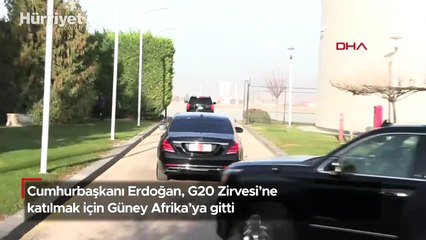 Cumhurbaşkanı Erdoğan, G20 Zirvesi'ne katılmak için Güney Afrika’ya gitti