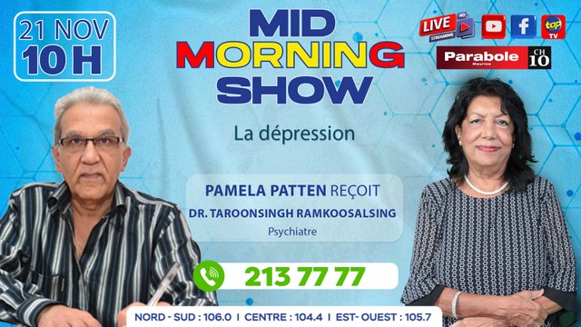 🔵 MID MORNING SHOW [L-ZONE]: Pamela Patten reçoit Dr.Taroonsingh Ramkoosalsing