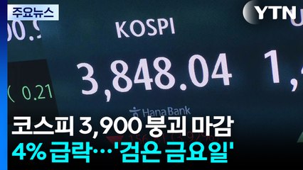 코스피 4% 가까이 급락...환율 7개월 만에 1,475원 / YTN