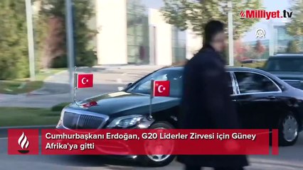 Cumhurbaşkanı Erdoğan, G20 Liderler Zirvesi için Güney Afrika'ya gitti