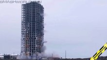 Unfinished high-rise demolition
