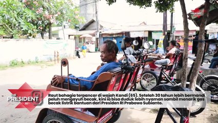 30 Tahun Narik Becak, Lansia 65 Tahun Gembira Dapat Becak Listrik dari Prabowo
