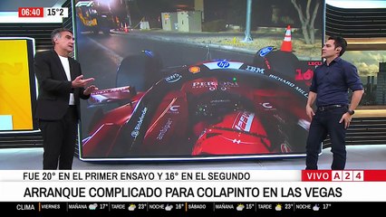 Bandera roja, alcantarillas flojas y mejora: así fue la segunda práctica de Franco Colapinto en Las Vegas