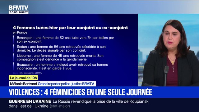 Violences: quatre féminicides ont eu lieu en une seule journée