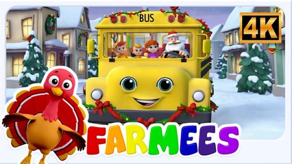 Christmas Wheels on the Bus | Farmees Nursery Rhymes & Kids Songs | Christmas Kids Video 2025