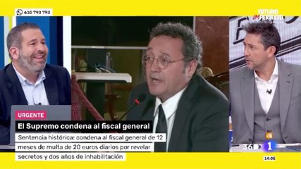 Javier Ruiz (TVE) y sus tertulianos, en estado de shock ante la histórica condena al fiscal general