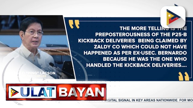Sen. Panfilo Lacson, iginiit na hindi kapani-paniwala ang mga paratang ni Zaldy Co dahil maraming patunay na walang kinalaman si PBBM