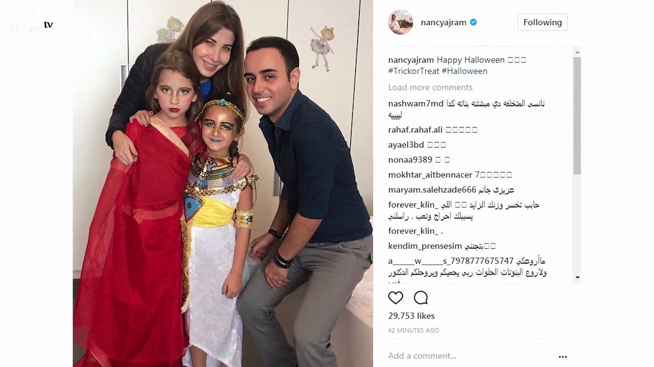 نانسي عجرم اختارت زي هذه البلاد للاحتفال بـ "هالوين" بناتها!