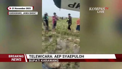 Breaking News! Pesawat Jatuh di Tengah Sawah Karawang, Begini Kronologinya