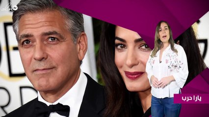 أمل كلوني بإطلالة ذهبية في لوس أنجلس