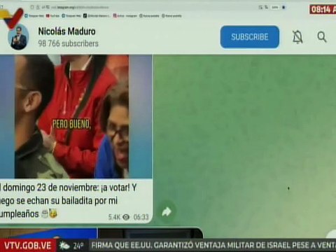 Presidente Nicolás Maduro llama al poder popular del país a votar este domingo 23 de noviembre