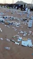 بالفيديو  شوارع منى تثير غضب السعوديين بعد مغادرة الحجاج