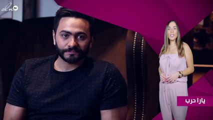 صورة.. تامر حسني يضع بصمته الأسمنتية بهوليوود