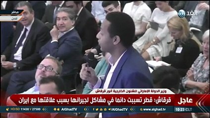 وزير امارتي يحرج مراسل الجزيرة القطرية بـلندن