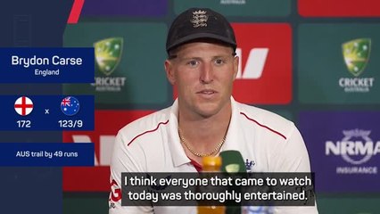England debutant Carse reflects on an 'unbelievable' Ashes opening day