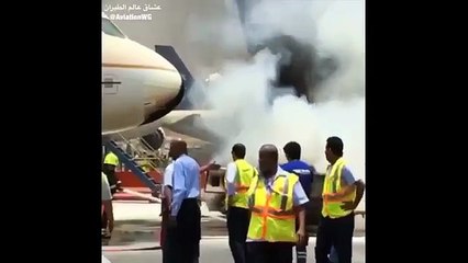 احتراق معدة ارضية بمطار جدة تؤدى الى احتراق مقدمة طائرة