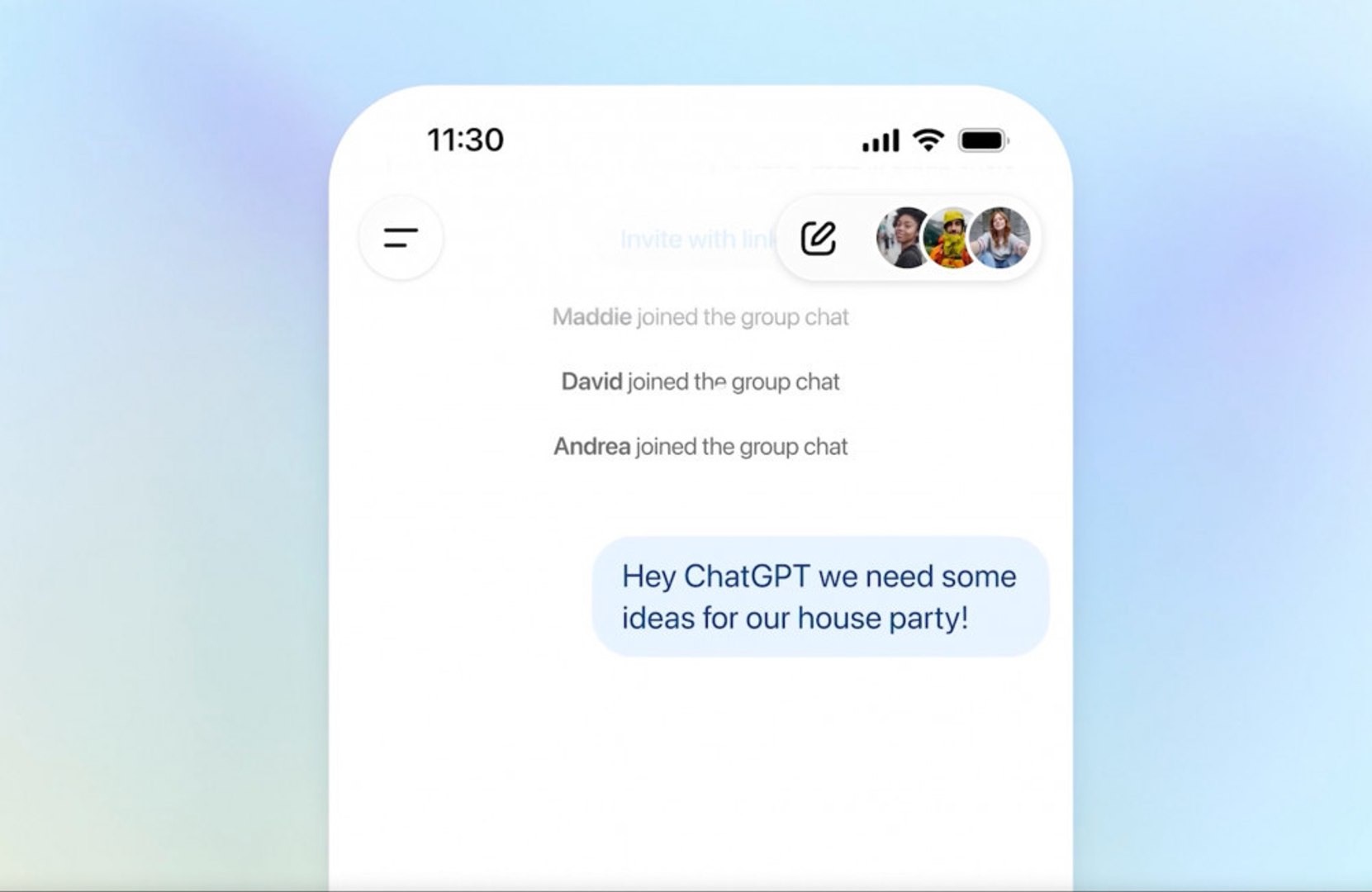 OpenAI unveils group chats to ChatGPT