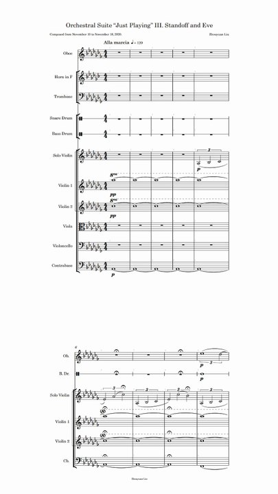 Orchestral Suite Just Playing III. Standoff and Eve Composed from November 10 to November 18, 2020. (Vertical complete score)