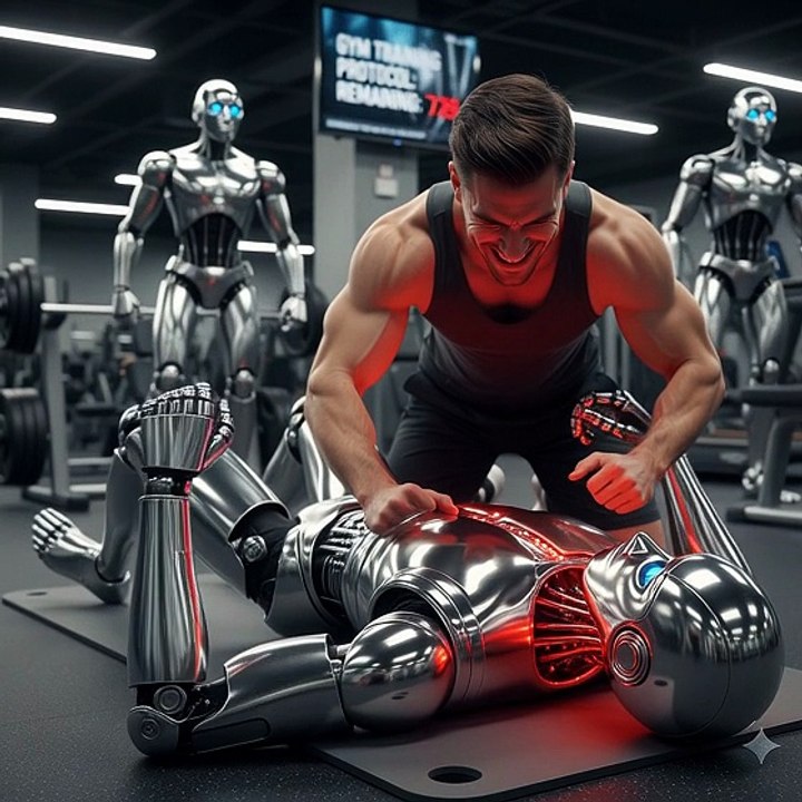 Robot Said ‘No Pushups Today’ 😂🤖 #RobotFail #FunnyWorkout #TechComedy #USAHumor #lolusa