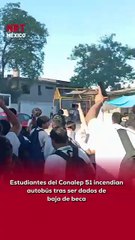 🔥Alumnos del Conalep 51 reaccionaron vi0lentamente tras ser excluidos del programa de becas, inc3ndiando un camión escolar y provocando daños en la institución.