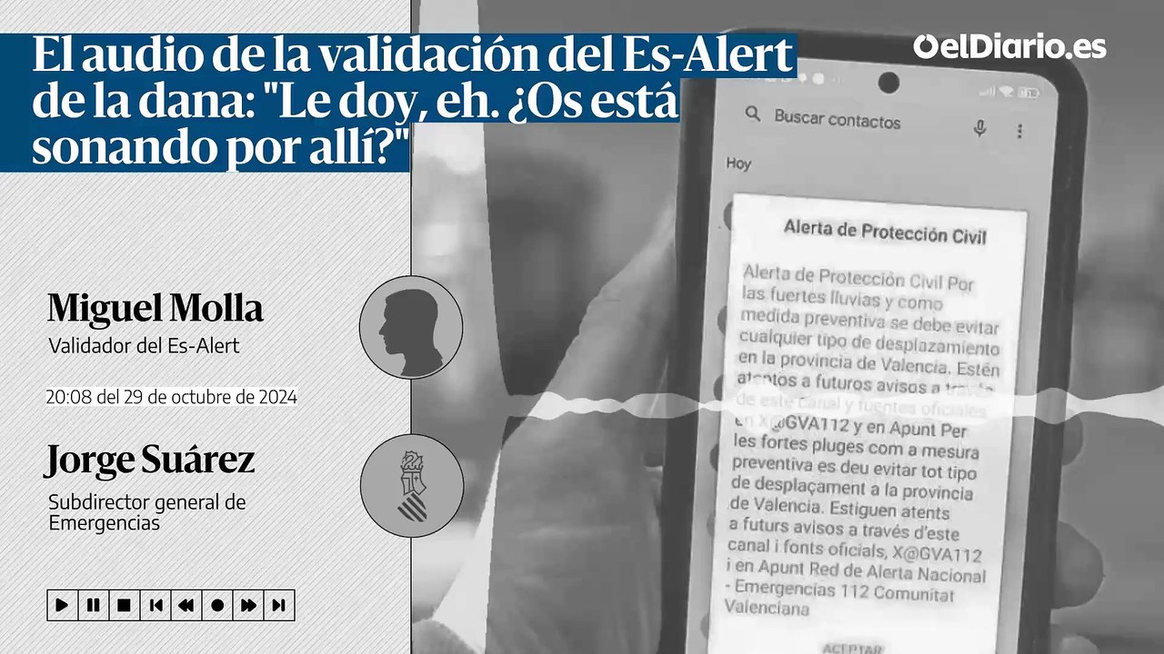 El audio de la validación del Es-Alert de la da...