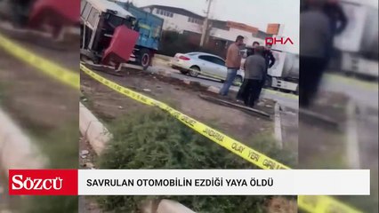Traktörle çarpışarak savrulan otomobilin ezdiği yaya öldü; sürücüler yaralandı