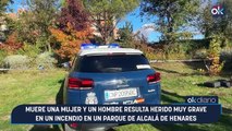 Muere una mujer y un hombre resulta herido muy grave en un incendio en un parque de Alcalá de Henares