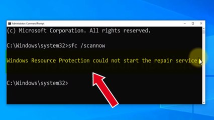 windows resource protection could not start the repair service sfc scannow - Solved