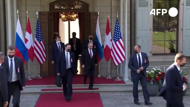 Russian President Vladimir Putin leaves Villa La Grange after meeting with Joe Biden AFP