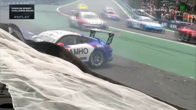 Porsche Sprint Challenge Brasil 2025 Interlagos 2 Race 1 Bernardes Big Crash