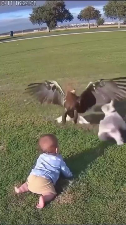 Eagle almost carried this baby _ but the dog saved him_ 😳🦅🐶💥_EagleAttack _DogSavesBaby _ViralVideo _RealLifeHero _DogHero _AnimalRescue _Unbelie(