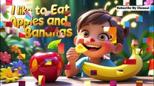 I Like to Eat Apples and Bananas _ English Lyrics _ Nursery Rhymes For kids