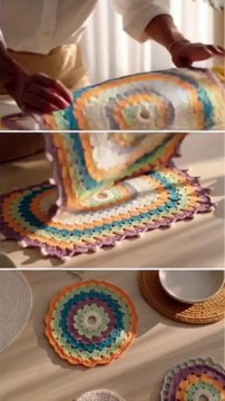 Crochet Dining Table Set Ideas | Elegant Handmade Table Decor, Runners, Placemats & Coaster. #crochetdining #crochetdiningset #crochetdecor #crochetplacemats #crochettablerunner #diningtabledecor #crochetcrafts #handmadehome Reacts | DIY videos | crafts