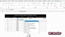 How to Convert Meters to Miles in Excel