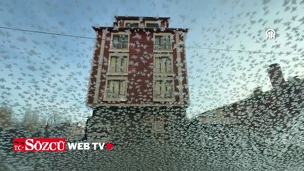 Kura Nehri’nin yüzeyi buz tuttu