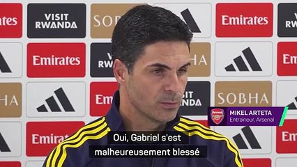 Gabriel blessé plusieurs semaines, "un coup dur" pour Arteta