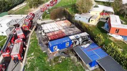 Üniversite kampüsü’nde konteyner yangını: Alevler kısa sürede söndürüldü