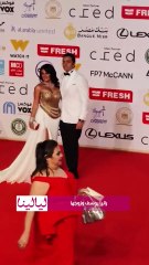 رانيا يوسف وزوجها يخطفان الأنظار على الريد كاربت في حفل ختام مهرجان القاهرة بإطلالة متناغمة