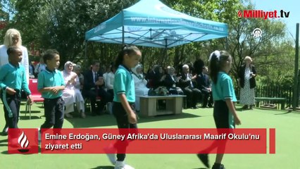Emine Erdoğan, Güney Afrika'da Uluslararası Maarif Okulu'nu ziyaret etti