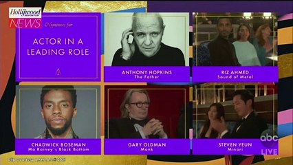 Anthony Hopkins Pays Tribute to Chadwick Boseman Following Surprise Best Actor Win | THR News