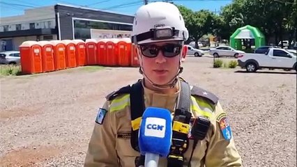 "Sofreu um choque elétrico de alta tensão e ficou pendurado", afirma oficial após resgate de trabalhador